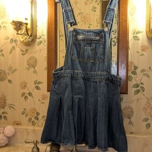 Women's Forever 21 Women's Sz M Denim Mini Overall Pleated Overall Dress